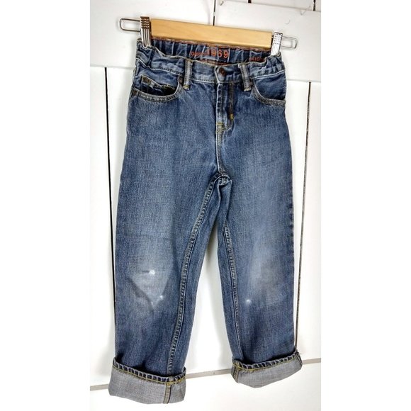 GAP Kids original blue denim childrens distressed faded jeans 7 regular - Picture 2 of 4